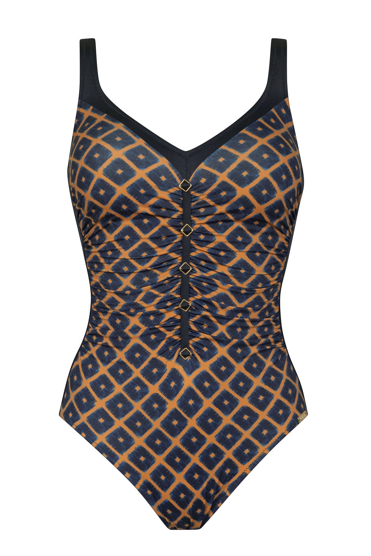 Maillot de Bain 1 Pièce Froncé Amincissant | Charmline Motif Géométrique charmline