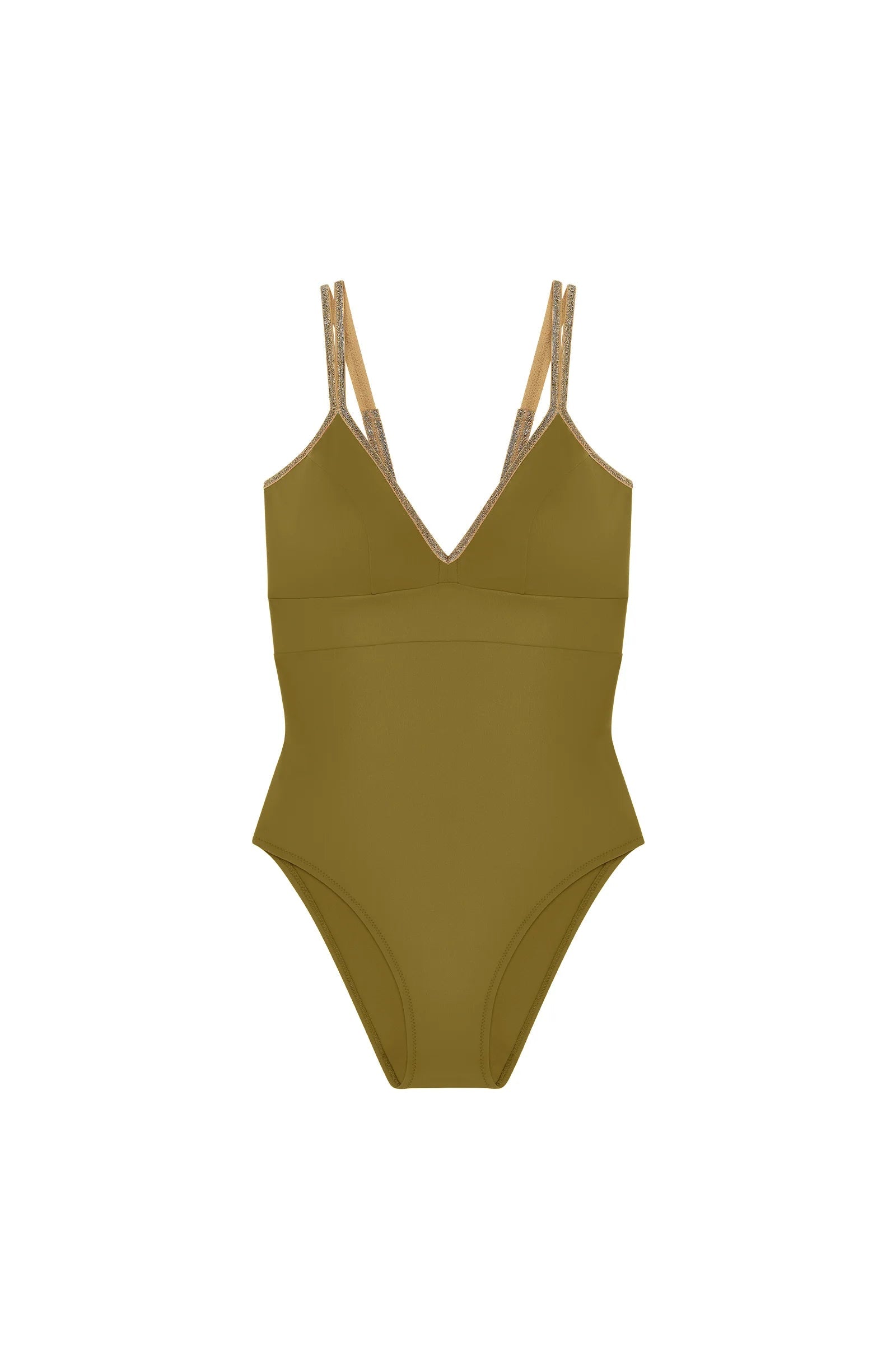 Maillot de bain une pièce brassière bronze et lurex Pain de sucre
