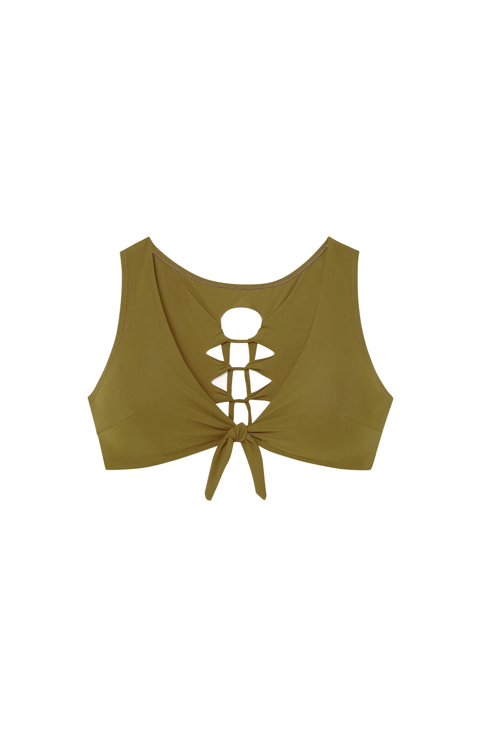 Haut de maillot crop-top noué bronze Pain de Sucre Pain de sucre